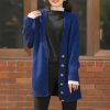 Oversize coat with pockets 100% cashmere thick knit long cardigan sweater - Image 3