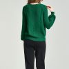 solid color three-dimensional button flower lantern sleeve knitting sweater women's top