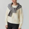 Terry round neck knitted sweater cute velvet jacquard knitted pullover for women
