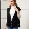 Casual 100% cashmere black ladies knitted vest - Image 2