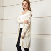 Classic Cream white pattern texture ladies cashmere knit cardigan - Image 4