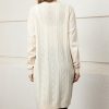 Classic Cream white pattern texture ladies cashmere knit cardigan - Image 3