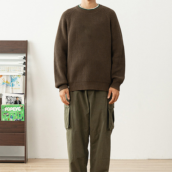custom made pure color soft vintage warm man sweater - Image 4