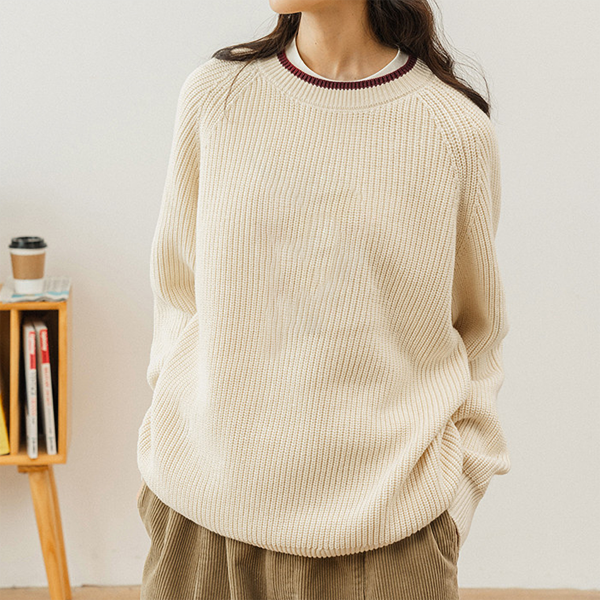 custom made pure color soft vintage warm man sweater - Image 2