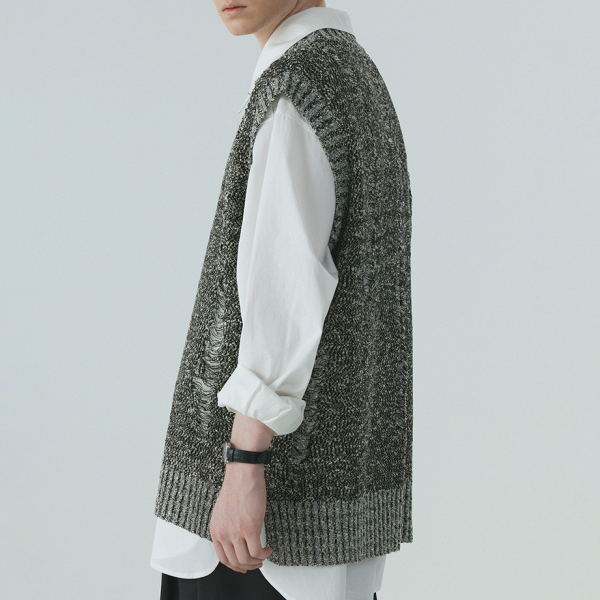 100% Cashmere Vest Sweaters sleeveless gradient color cool man vest - Image 4