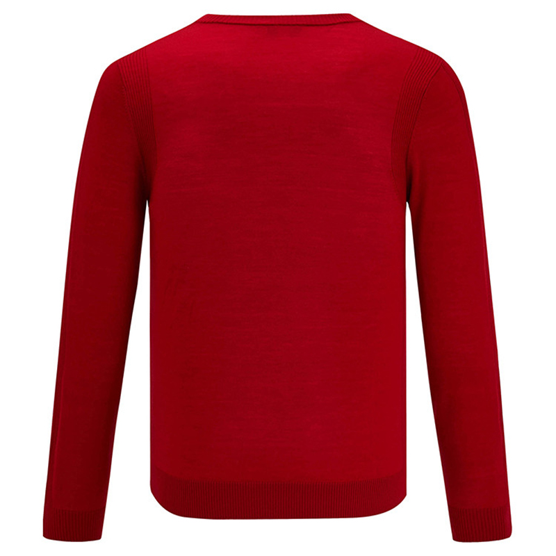 Breathable simple solid color custom crew-neck long sleeve men sweater - Image 3