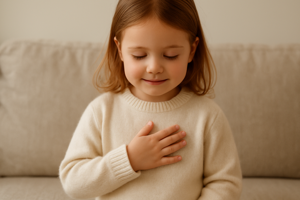 A child wearing a soft cashmere sweater