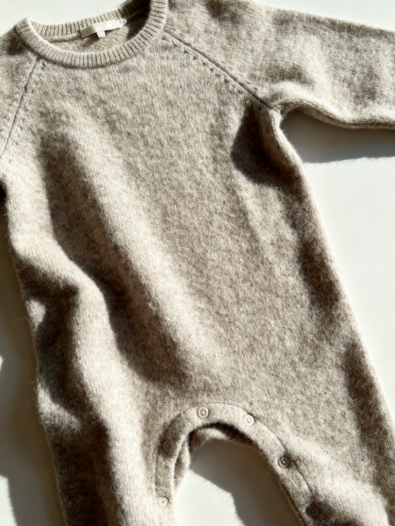 Baby soft solid color cashmere romper