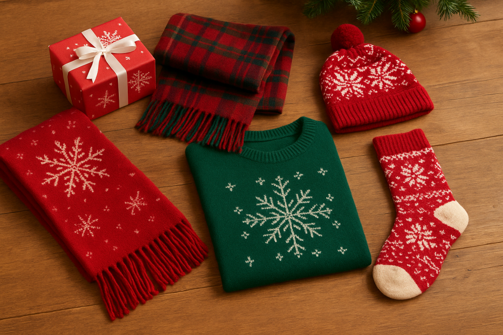 Christmas Cashmere Set: Sweater, Scarf, Beanie, Socks
