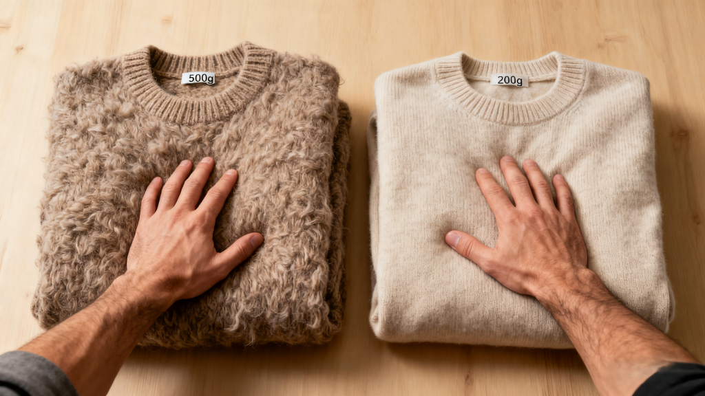 Comparison of two sweaters