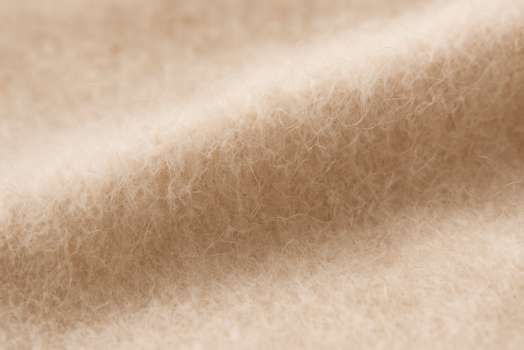 real cashmere fiber close- up